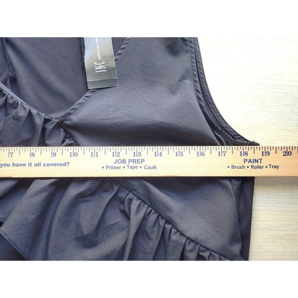 TOP/BLOUSE-INC-INTERNATIONAL CONCEPTS-Black-Sleeveless-Ruffle-Size LARGE - Picture 10 of 14